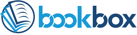 Bookbox logo with an open book symbol